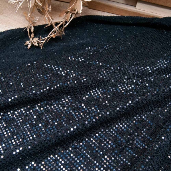 Tissu strass noir extensible de marque MAJE