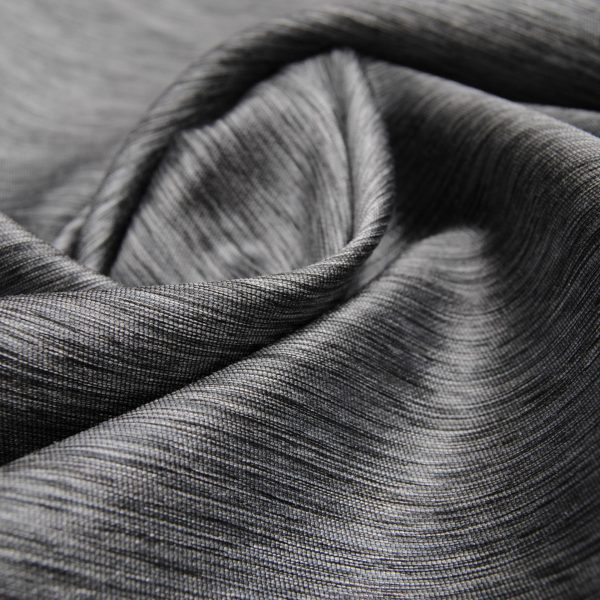 Tissu Toile gris argentée brillant Coton Soie Polyester