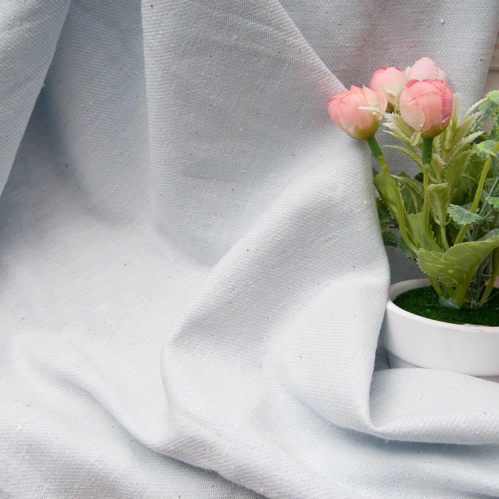 Toile légère polyester et Coton bleu ciel DPH