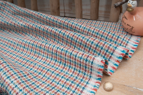 Lainage pied de poule multicolore haut de gamme