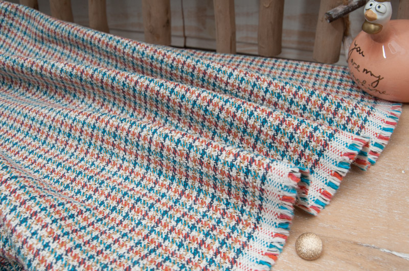 Lainage pied de poule multicolore haut de gamme