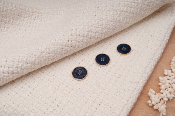 Au mètre Tweed polyester coton recyclé écru